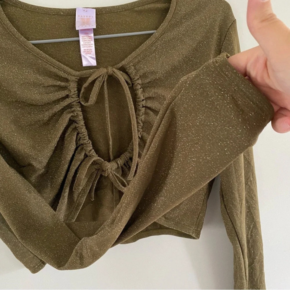 Savage X Fenty Sleep And Shine Long Sleeve Crop Tee In Green Size Large - Picture 4 of 7